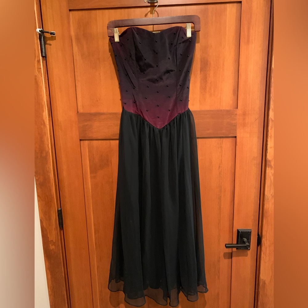 90’s prom dress with embroidered bodice.